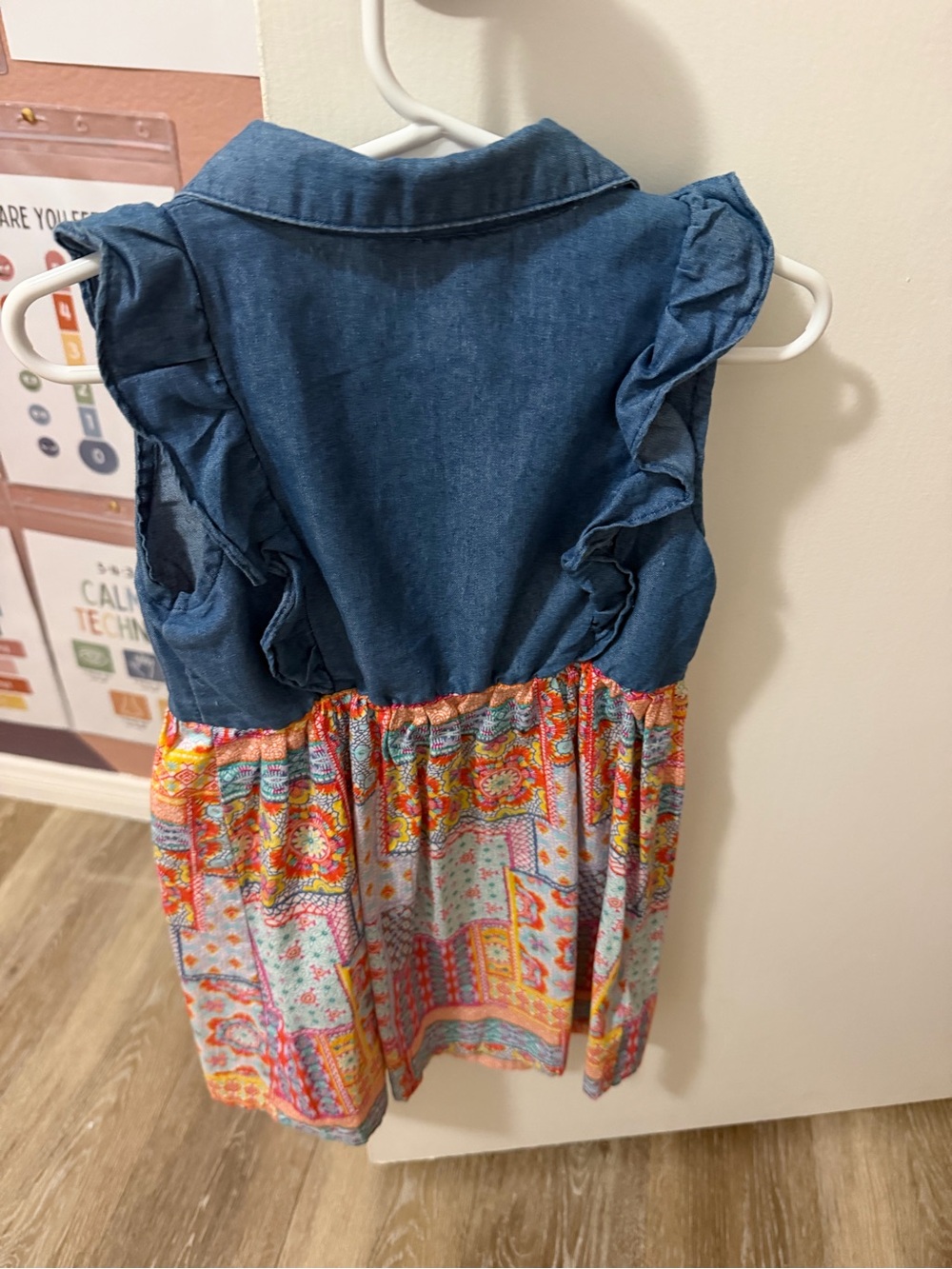 Penelope Mack Denim-Top Boho Patchwork Sundress in Blue and Multi-Color - Picture 2 of 2